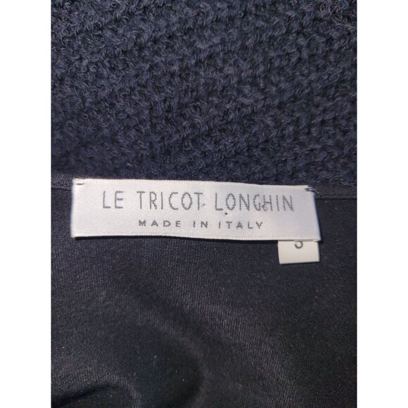 Le Tricot Longhin Black Long Sleeve sweater‎ Sequined Hem Cuffs Size S designer - Picture 6 of 8